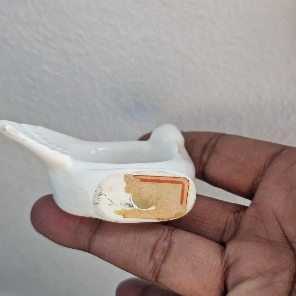 Vintage‎ white porcelain Dove napkin ring holder- Replacement tablescape